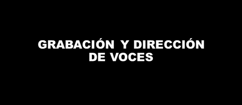 Grabación Y Dirección De Voces